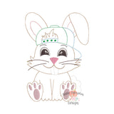 Easter Bunny with Hat Bean Stitch Applique Design