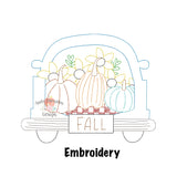 Fall Truck Bed Embroidery Design