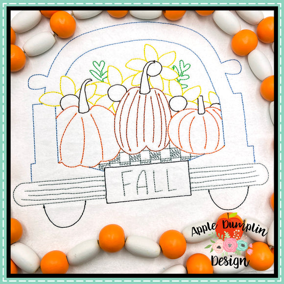 Fall Truck Bed Embroidery Design