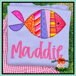 Fish Bean Stitch Applique Design