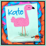 Flamingo Zigzag Applique Design