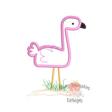 Flamingo Satin Applique Design