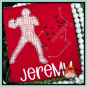 Football Plays Bean Stitch Applique Design