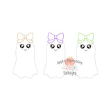 Ghost Trio Girl Bean Stitch Applique