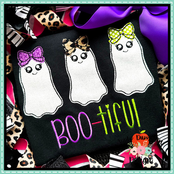 Ghost Trio Girl Bean Stitch Applique