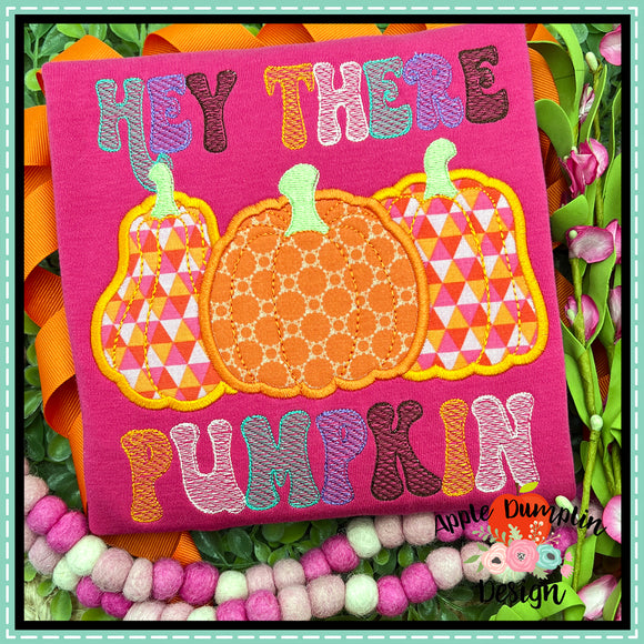 Hey There Pumpkin Satin Applique Design