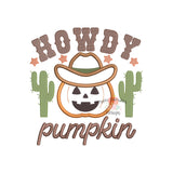 Howdy Pumpkin Satin Applique Design