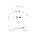 Lamb with Hat Bean Stitch Applique Design