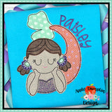 Mermaid Bean Stitch Applique Design