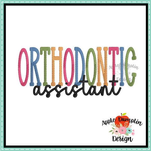 Orthodontics Assistant Embroidery Design