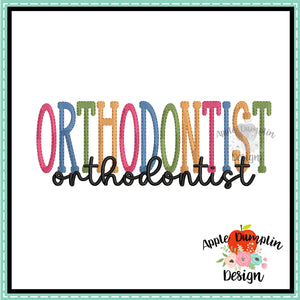Orthodontist Embroidery Design