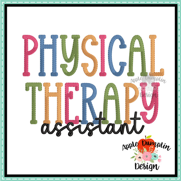 Physical Therapy Assistant Embroidery Design