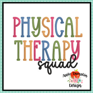 Physical Therapy Squad Embroidery Design