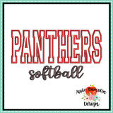 Panthers Softball Applique Design 1809AD