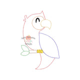 Parrot Boy Bean Stitch Applique Design