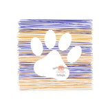 Shadow Scribble Paw Print Mascot Embroidery Design