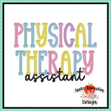 Physical Therapy Assistant Embroidery Design 1771AD