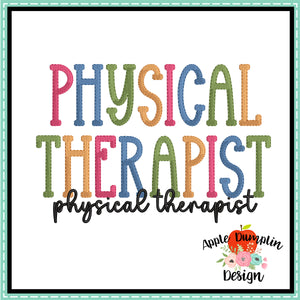 Physical Therapist Embroidery Design