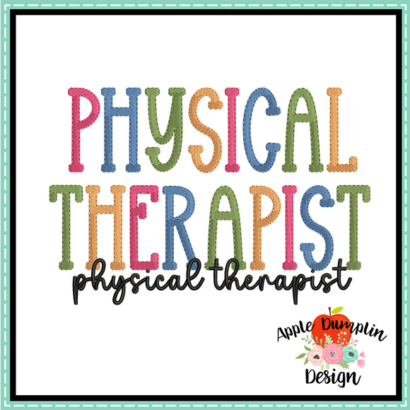 Physical Therapist Embroidery Design