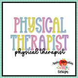 Physical Therapist Embroidery Design