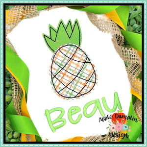 Pineapple Bean Stitch Applique Design 1558AD