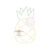 Pineapple Flower Bean Stitch Applique Design 1561AD