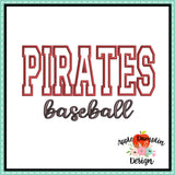 Pirates Baseball Applique Design 1838AD