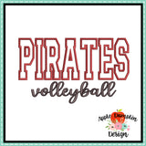 Pirates Volleyball Applique Design 1845AD