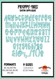Preppy Girls Satin Stitch Applique Font 1870AD