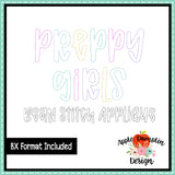 Preppy Girls Bean Stitch Applique Font 1868AD