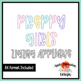 Preppy Girls Zigzag Stitch Applique Font 1869AD