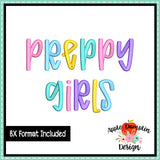 Preppy Girls Satin Embroidery Font 1849AD