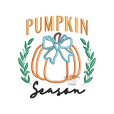 Pumpkin with Bow Satin Applique Design