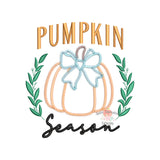 Pumpkin Season with Bow Zigzag Applique Design