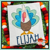 Quirky Turkey Bean Stitch Applique Design