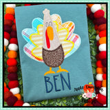 Quirky Turkey Zigzag Applique Design