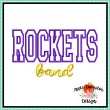 Rockets Band Applique Design 1826AD