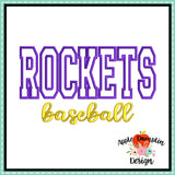 Rockets Baseball Applique Design 1827AD