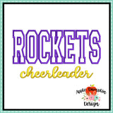 Rockets Cheerleader Applique Design 1829AD