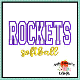 Rockets Softball Applique Design 1831AD