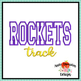 Rockets Track Applique Design 1833AD
