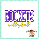Rockets Volleyball Applique Design 1834AD