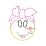 Smiley Face Girl Zigzag Applique Design