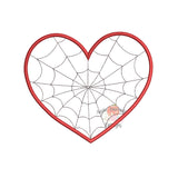 Spider Heart Satin Stitch Applique Design