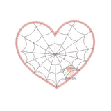 Spider Heart Zigzag Stitch Applique Design