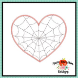 Spider Heart Zigzag Stitch Applique Design