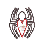 Spider Valentine Satin Stitch Applique Design