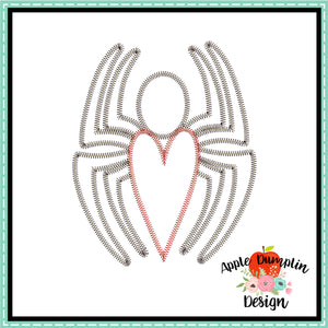 Spider Valentine Zigzag Stitch Applique Design