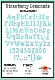 Strawberry Lemonade Satin Embroidery Font 1848AD