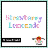 Strawberry Lemonade Satin Embroidery Font 1848AD